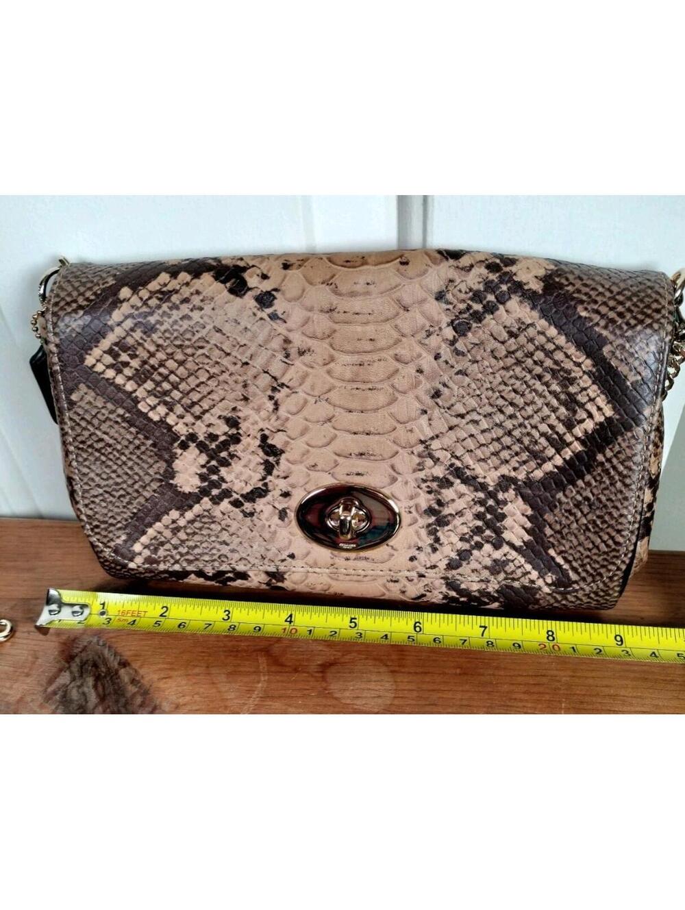 COACH Mini Ruby Snake Print Crossbody Excellent Cond. Exotic Natural Leather - Picture 7 of 16